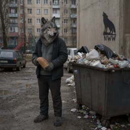 Волк во дворе панельки