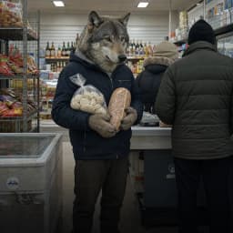 Волк в очереди за продуктами