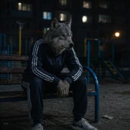 Волк на лавочке