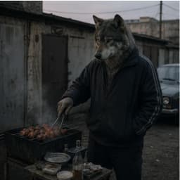 Волк у гаражей