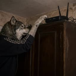 Волк чинит роутер