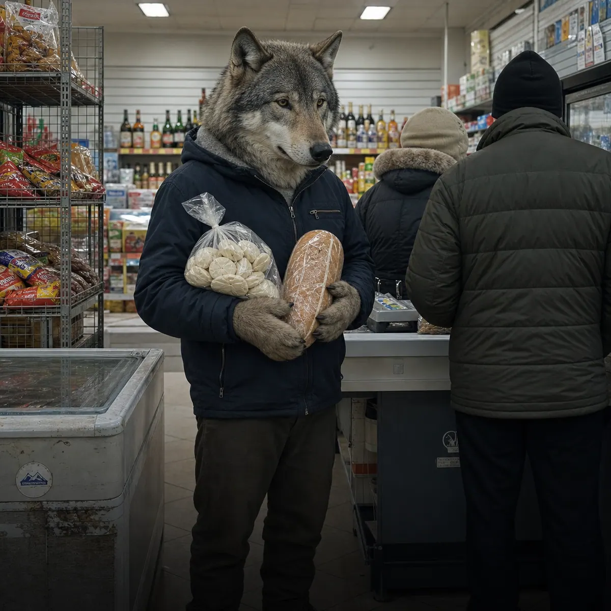 Волк в очереди за продуктами