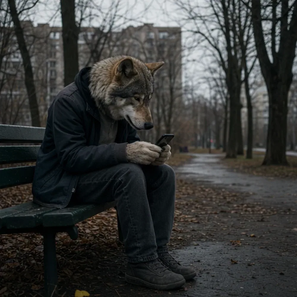 Волк ждёт сообщения